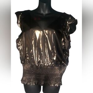 Womens Size XXL Black Gold top. Nine West NWT